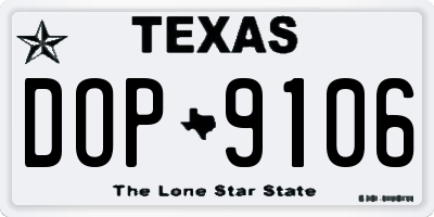 TX license plate DOP9106