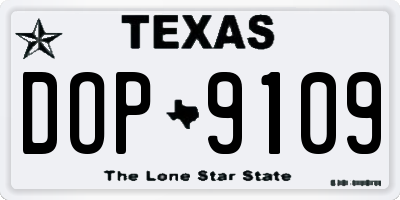 TX license plate DOP9109