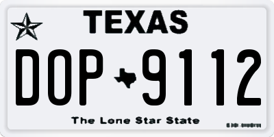 TX license plate DOP9112