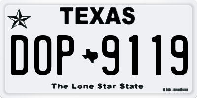 TX license plate DOP9119