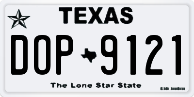 TX license plate DOP9121