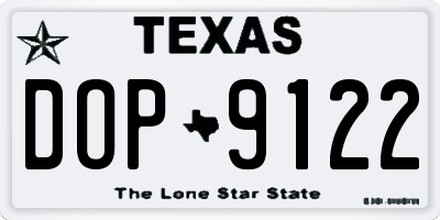 TX license plate DOP9122