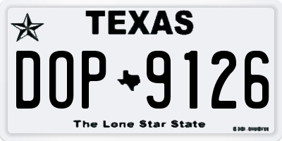 TX license plate DOP9126
