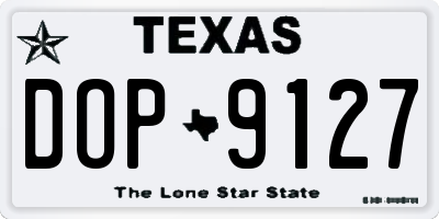 TX license plate DOP9127