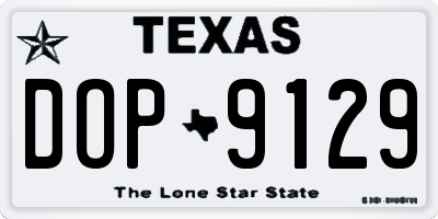 TX license plate DOP9129