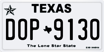 TX license plate DOP9130