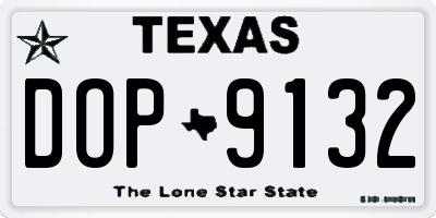 TX license plate DOP9132