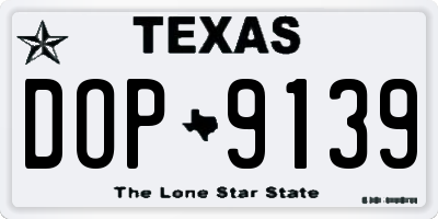 TX license plate DOP9139