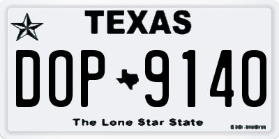 TX license plate DOP9140