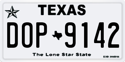 TX license plate DOP9142