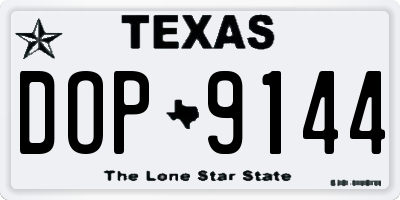 TX license plate DOP9144
