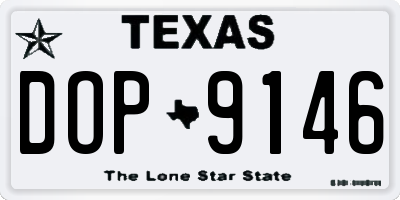 TX license plate DOP9146