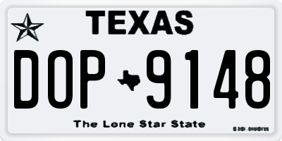 TX license plate DOP9148