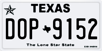 TX license plate DOP9152