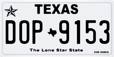 TX license plate DOP9153