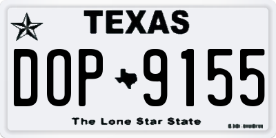 TX license plate DOP9155