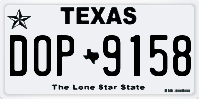 TX license plate DOP9158