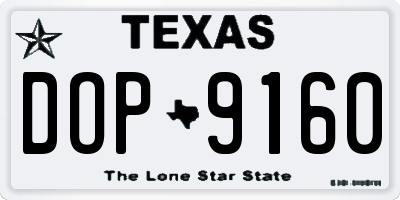 TX license plate DOP9160