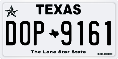 TX license plate DOP9161