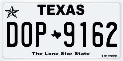 TX license plate DOP9162