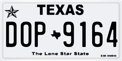 TX license plate DOP9164
