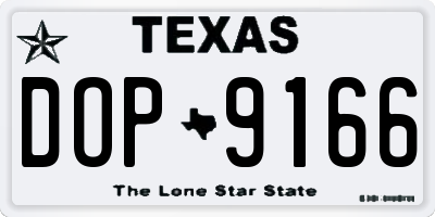 TX license plate DOP9166