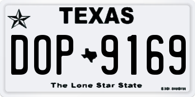 TX license plate DOP9169