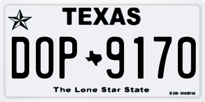 TX license plate DOP9170