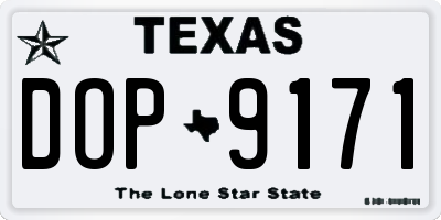 TX license plate DOP9171