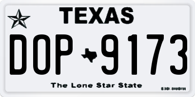 TX license plate DOP9173