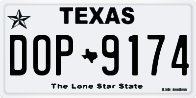 TX license plate DOP9174