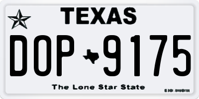 TX license plate DOP9175