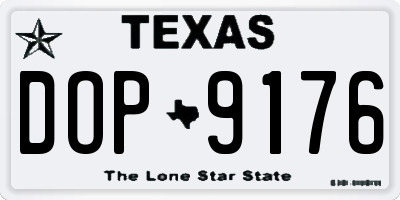 TX license plate DOP9176