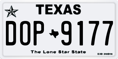 TX license plate DOP9177