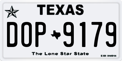 TX license plate DOP9179