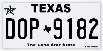 TX license plate DOP9182