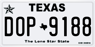 TX license plate DOP9188