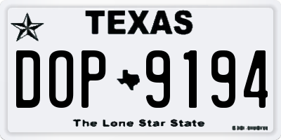 TX license plate DOP9194