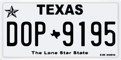 TX license plate DOP9195