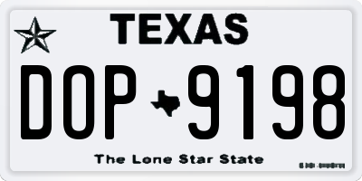 TX license plate DOP9198