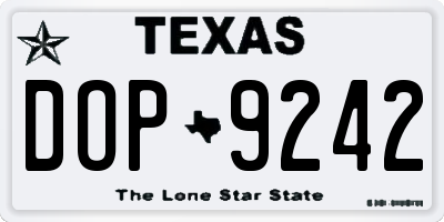 TX license plate DOP9242