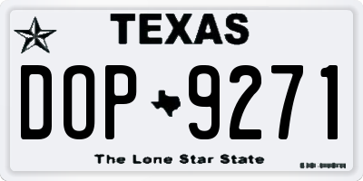 TX license plate DOP9271