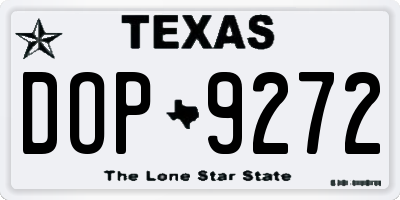 TX license plate DOP9272