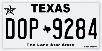 TX license plate DOP9284