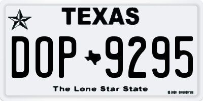 TX license plate DOP9295