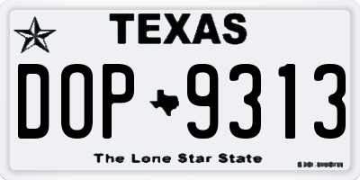 TX license plate DOP9313