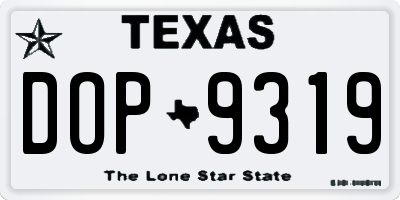 TX license plate DOP9319