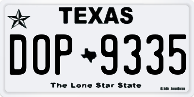 TX license plate DOP9335