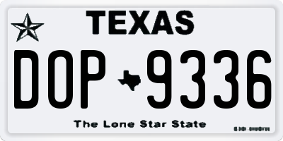 TX license plate DOP9336