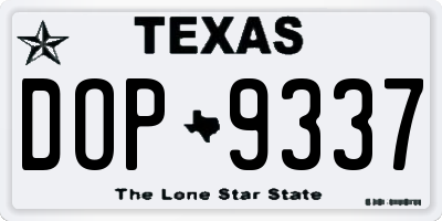 TX license plate DOP9337
